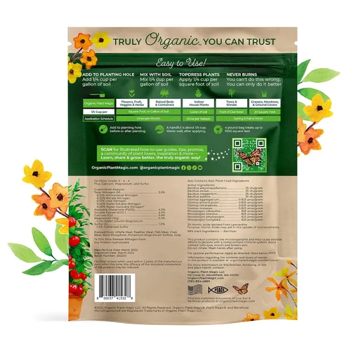 Miniatura 2 de Organic Plant Magic - Fertilizante granular de liberación lenta Truly Organic™: Gránulos de alimentos para plantas de larga duración - Flores