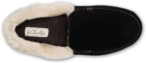 Miniatura 2 de OLUKAI Ku'una - Pantuflas sin cordones para mujer, piel de oveja auténtica y nobuck de alta calidad, diseño de talón caído, ajuste cómodo