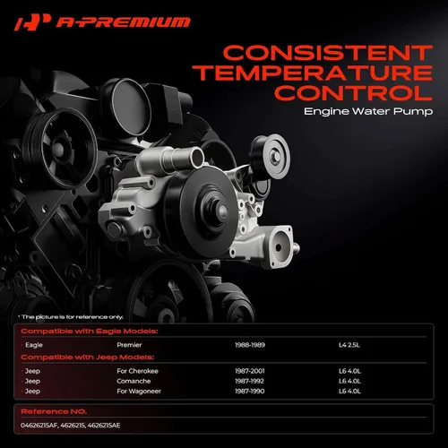 Miniatura 2 de A-Premium Bomba de agua de motor con junta compatible con Jeep Cherokee 1987-2001, Comanche 1987-1992, Wagoneer 1987-1990 y Eagle 1988-1989