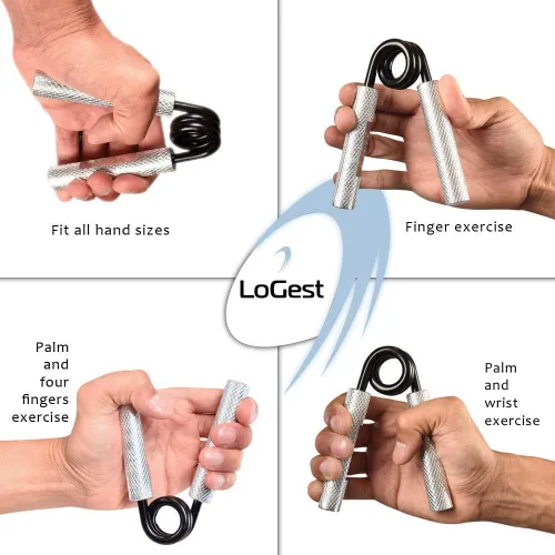 Miniatura 4 de Logest Fortalecedor de agarre de mano de metal de 100 libras - 350 libras, antideslizante, resistente, fortalecedor de agarre con caja de regalo