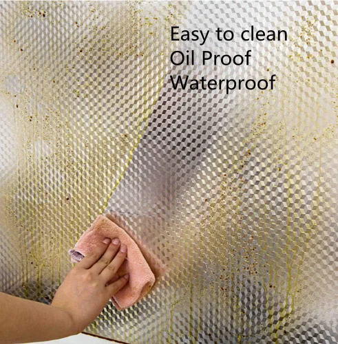 Miniatura 3 de Amhao Kitchen - Adhesivo autoadhesivo para pared, papel tapiz a prueba de aceite, papel de aluminio extraíble, resistente a altas temperaturas, 15.7