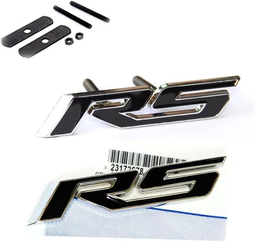 Miniatura 8 de Yoaoo 1 unidad, emblema de rejilla OEM negro mate RS Plus calcomanía emblema RS 3D de metal compatible con serie Zl1 1LE todo negro mate