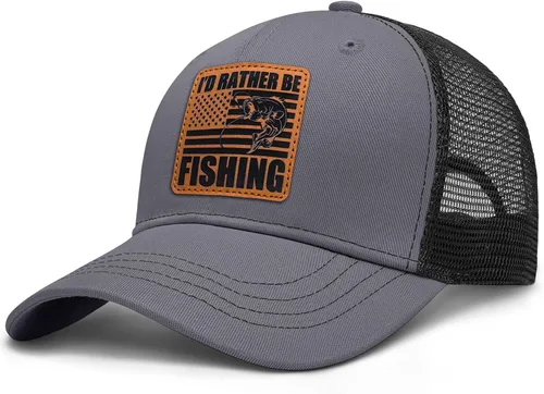 Miniatura 10 de Sombrero de pesca, regalos de pesca para hombres, bandera de pez de lubina, sombreros de trcuker para hombres, accesorios de equipo de pesca, cosas