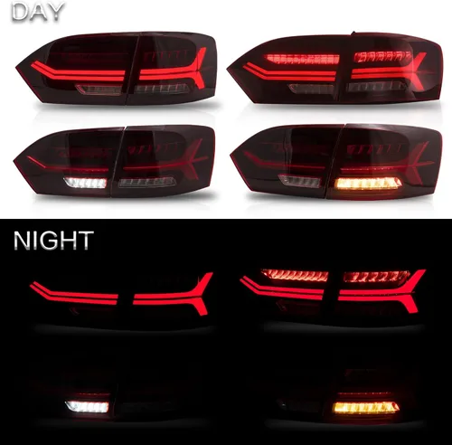 Miniatura 4 de VLAND Luces traseras LED para Jetta Sagitar 12-14 2011-2014 (no compatible con GLI y versión LED), montaje completo de lámpara trasera LED, rojo