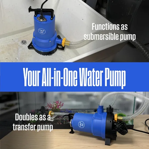 Miniatura 3 de Westinghouse Bomba sumergible de utilidad de 1/4 HP - Bomba de transferencia de agua y sumidero 2 en 1 para drenaje de piscina, sótano inundado