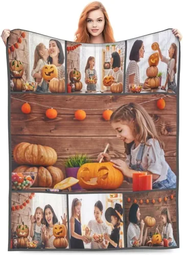 Miniatura 10 de Manta personalizada con logotipo, texto y foto, manta personalizada con imagen para el día de la madre, regalos de cumpleaños, Navidad, regalos