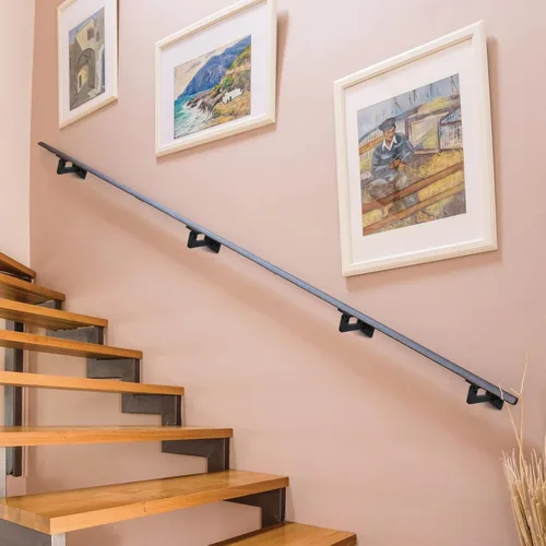 Miniatura 6 de RealPlus Soportes de pasamanos ajustables resistentes giratorios cuadrados para escaleras de escalera, paquete de 3
