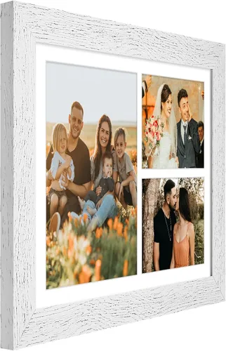Miniatura 91 de Marcos de Fotos Collage de 13.5X15.5 con 7 Aberturas para Fotos de 4X6, Marco de Fotos Múltiples con Paspartú para Decoración de Pared, Grano