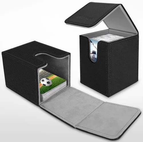 Miniatura 6 de Mlikero Paquete de 2 cajas de cartas Commander con capacidad para más de 200 tarjetas de una sola funda con 2 divisores, caja magnética de cuero