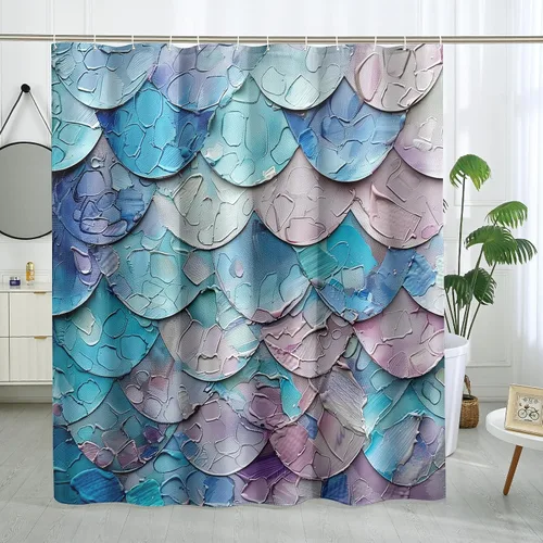 Miniatura 10 de Juego de cortinas de ducha de ballena azul, divertidas cortinas de ducha de dibujos animados de océano para baño, decoración de baño para niños