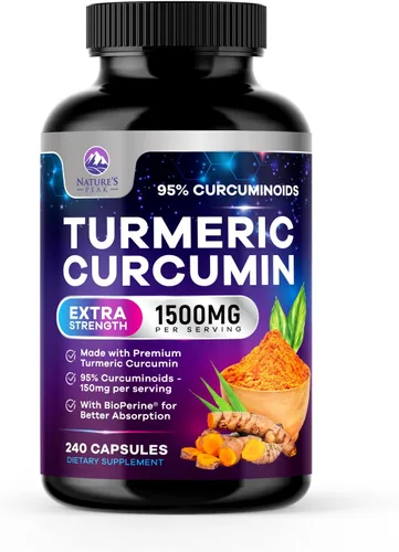Miniatura 10 de Suplemento de curcumina de cúrcuma – 95% curcuminoides con cúrcuma orgánica y jengibre, extracto de pimienta negra BioPerine para una mejor