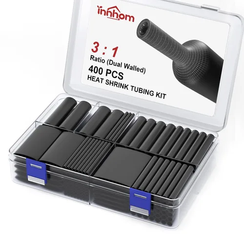 innhom 400 tubos termorretráctiles, tubo termorretráctil, relación 3:1, forro adhesivo, juego de cables eléctricos, protección de aislamiento de