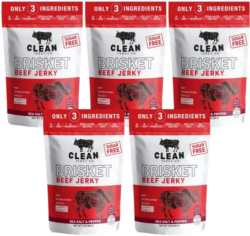 Miniatura 14 de Clean Jerky Co. Cecina seca de estilo antiguo sin azúcar Sal y pimienta – Bocadillos sabrosos con alto contenido en proteínas Snacks saludables