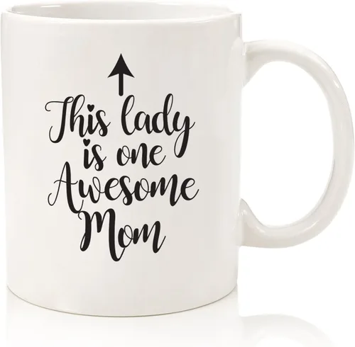 Taza de café divertida con texto en inglés «One Awesome Mom», regalos para mamá, mujeres, los mejores regalos para mamá de parte de su hija, hijo,