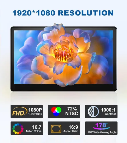 Miniatura 2 de Monitor de pantalla táctil industrial de 13.3 pulgadas, FHD 1920 × 1080 IPS Monitor táctil para portátil HDMI VGA Display Soporte VESA Mount