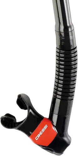 Miniatura 3 de Cressi Adult Diving Dry Snorkel with Splash Guard and Top Valve - Supernova Dry: Designed in Italy Negro/Rojo