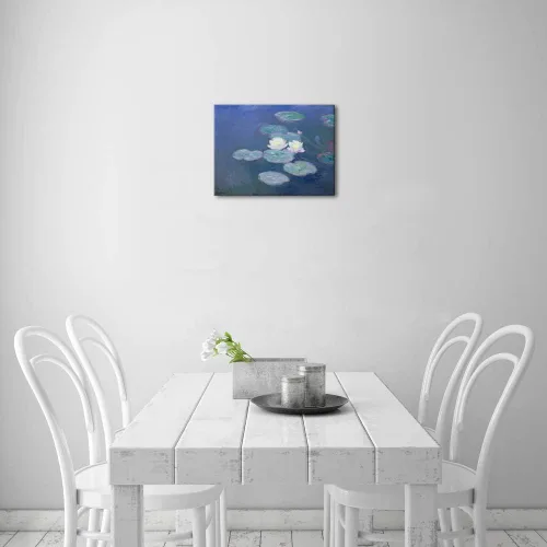 Miniatura 9 de Wieco Art Lienzos de nenúfares - Arte de pared de Claude Monet famosas pinturas al óleo florales de reproducción estirada y enmarcada con imágenes