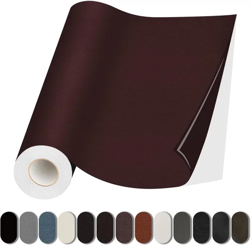 Miniatura 9 de Parche de reparación de cuero, autoadhesivo de 17 x 79 pulgadas, cinta de parche de vinilo grande para sofás, muebles, asientos de automóvil, Negro