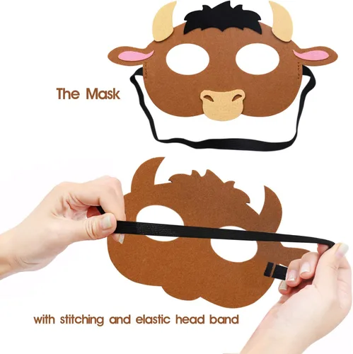 Miniatura 5 de CiyvoLyeen Party Animals Felt Masks Jungle Farm Forest Animals Theme Birthday Party Favors Party Supplies for Boys or Girls