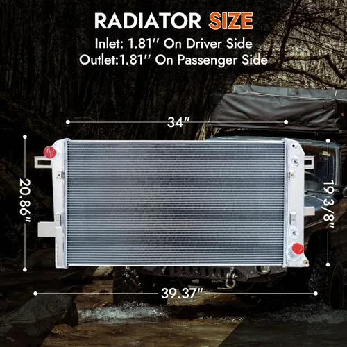 Miniatura 3 de Radiador Duramax de 6.6L, todos los radiadores de aluminio compatibles con Chevy Silverado GMC Sierra 3500 2500 HD V8 6.6L Duramax LLY LB7, 3 filas