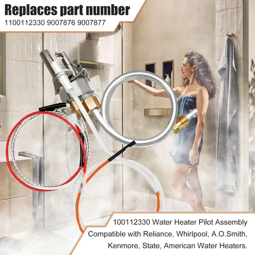 Miniatura 4 de Actualización 100112330 Conjunto de Piloto de Calentador de Agua, Reemplaza 9007876 Termopila, Compatible con Piezas de Calentador de Agua Whirlpool