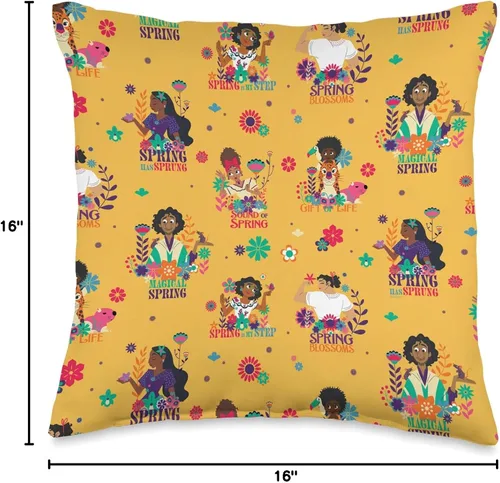 Miniatura 4 de Disney Encanto Spring Easter Mirabel Bruno Isabela Luisa - Almohada de 16 x 16 pulgadas, multicolor