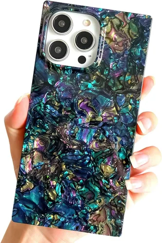 Miniatura 19 de Funda compatible con iPhone 13, borde rectangular, bonita funda protectora de lujo con diseño de flores al óleo para mujeres y niñas, funda
