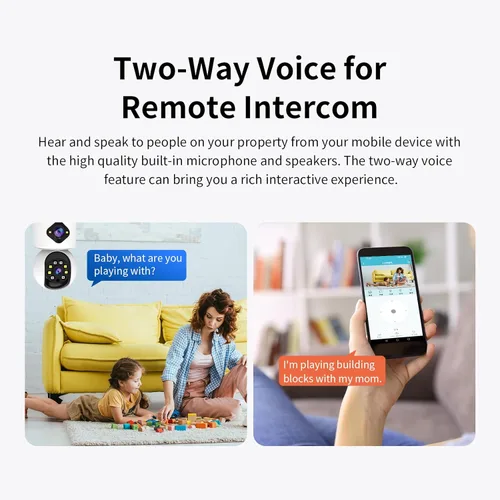 Miniatura 5 de EVERSECU Cámara interior de doble lente de 2K 3MP, cámara WiFi de 2.4 GHz con cable para bebé doméstico, detección de movimiento AI, seguimiento