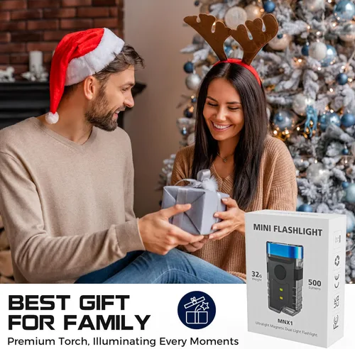 Miniatura 6 de Linterna recargable EDC con clip, 10 modos de iluminación, 2 ángulos de iluminación, mini linterna de carga USB C magnética para el hogar, regalo