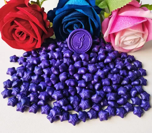 Miniatura 2 de 300 cuentas de cera de sellado Lucky Star, cuentas de sello de cera flash PORXFLY para sello de sellado, ideal para invitaciones de boda, paquetes