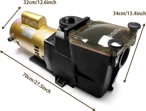 Miniatura 4 de W3SP2607X10 Super Pump - Bomba de piscina de 230 V, 1 HP 50 Hz, repuesto de una sola velocidad para SP2607X10, se adapta a todas las piscinas o spas