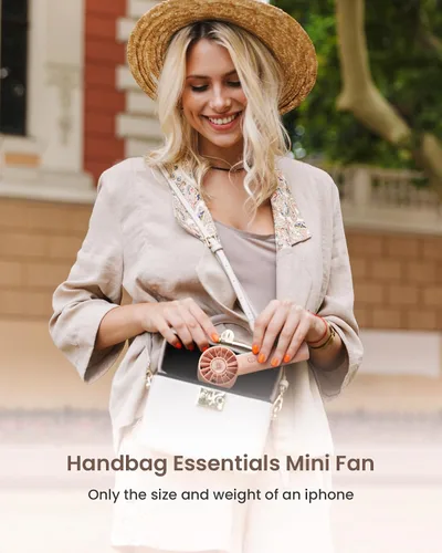 Miniatura 7 de Mini ventilador turbo portátil de mano, dispositivo de enfriamiento personal de alta velocidad de 4 velocidades [máximo 16 horas], bolsa recargable
