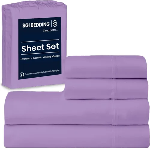 Miniatura 16 de SGI Bedding - Juego de sábanas de lujo de 4 piezas de algodón egipcio para RV tamaño King - 1000 hilos, sábanas 100% algodón, juego de sábanas