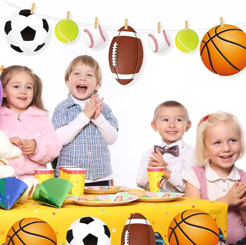 Miniatura 6 de Paquete de 39 recortes deportivos – Tablón de anuncios recortado para fiestas, decoración de aula, recortes de juegos de fútbol con puntos