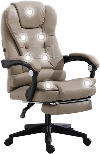 Miniatura 10 de Leather Desk Gaming Chair with Footrest 7-Point Massage Double seat Cushion Ergonomic High Backrest Office Computer Chairs for Workspace Conference