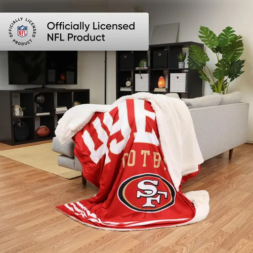 Miniatura 2 de FOCO NFL - Manta de felpa sherpa unisex para adultos, con logotipo de equipo de la NFL, 60 x 70 pulgadas