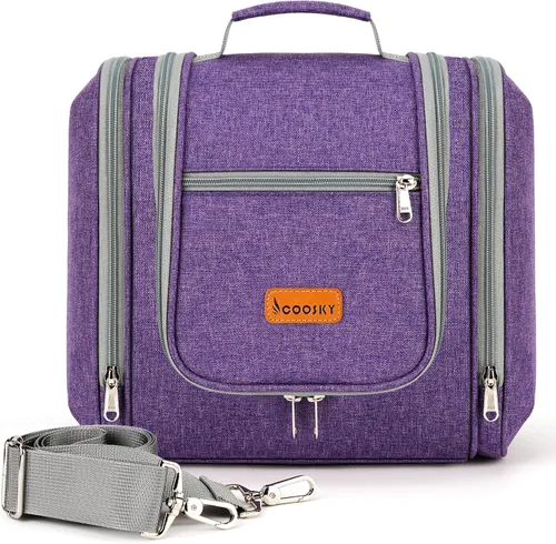Miniatura 14 de COOSKY Neceser de viaje colgante extragrande para mujeres y hombres, bolsa de higiene, kit organizador de baño y ducha con soportes de banda