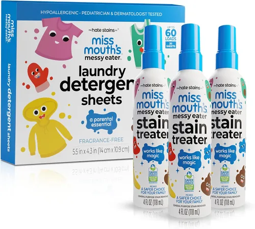 Miniatura 11 de Miss Mouth's Messy Eater Spray para tratar manchas – Removedor de manchas de 4 onzas – Productos esenciales para recién nacidos y bebés – Sin