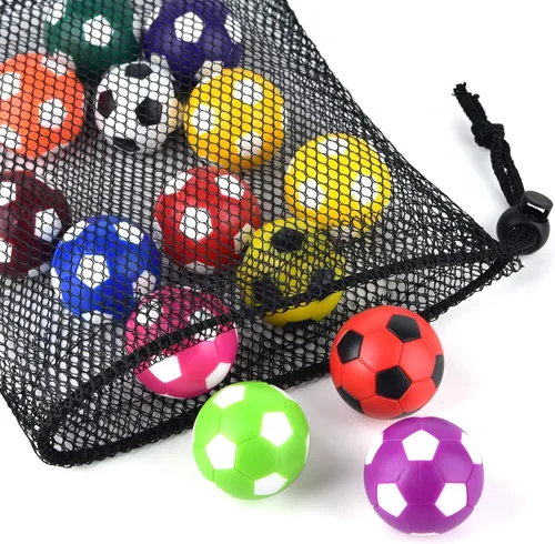 Miniatura 3 de Coopay 12 pelotas de futbolín de 1.41 pulgadas (1.417 in), pelotas de repuesto de fútbol de mesa, multicolor, oficiales, con una bolsa de cordón