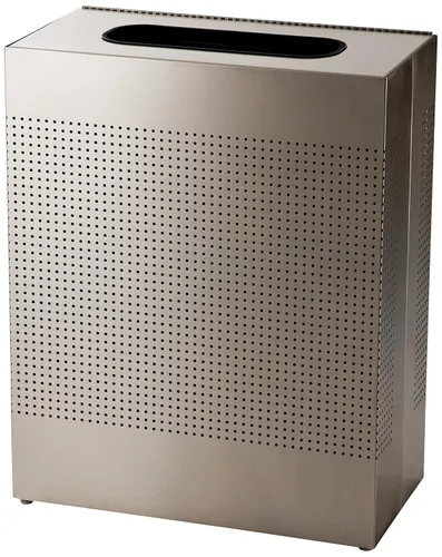 Miniatura 4 de Rubbermaid Commercial Products Silhouette Cubo de basura cuadrado con tapa abierta, 16 galones, plateado metálico, interior para oficinas/vestíbulos