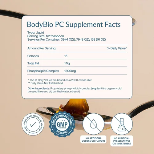 Miniatura 3 de BodyBio PC - Fosfatidilcolina para la salud cerebral, claridad mental, función cognitiva, reparación celular y envejecimiento saludable, suplemento