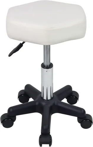 Miniatura 9 de FURWOO Taburete con ruedas hexagonales con ruedas para spa y salón de masaje, color negro