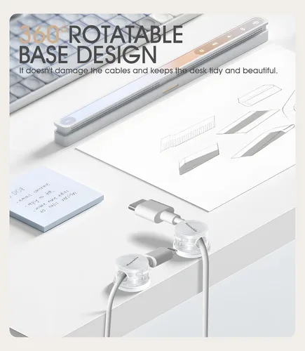 Miniatura 6 de Paquete de 9 clips organizadores de cables de resorte [cable de bloqueo giratorio], 2025 último soporte de cable de carga de teléfono Nearockle
