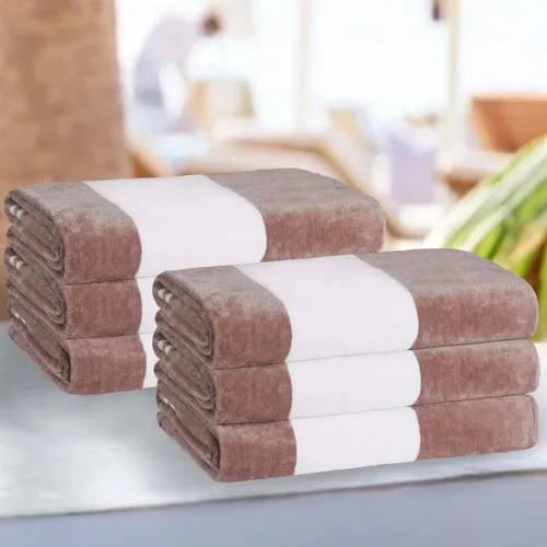 Miniatura 37 de Superior Juego de toallas de playa de algodón de gran tamaño de 4 piezas, toallas absorbentes para baño, playa, piscina, natación, adultos, niños