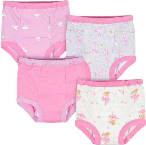 Miniatura 10 de Gerber Pack de 4 pantalones de entrenamiento y ropa interior para bebés y niñas Unicornio rosa y morado