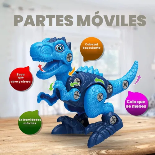 Miniatura 4 de Juguetes de dinosaurio para niños de 3, 4, 5, 6, 7 años, juguetes desmontables con taladro eléctrico para niños, juguete educativo de construcción
