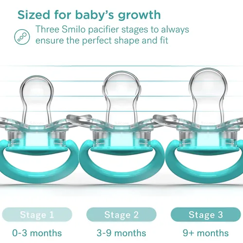 Miniatura 9 de Smilo Chupete para bebé, paquete de 2 chupetes delgados para bebés con caja de esterilización, etapa 3 para bebés de 9 meses en adelante, chupetes