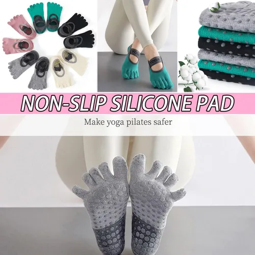 Miniatura 15 de CHUNFO Calcetines de agarre para mujer, calcetines de yoga para pilates, antideslizantes, teñido anudado, coloridos, de algodón, de compresión