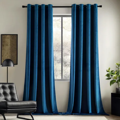Miniatura 23 de EMEMA Juego de 2 paneles de cortinas de terciopelo de 63 pulgadas, con pestaña trasera y bolsillo para barra, cortinas con aislamiento térmico