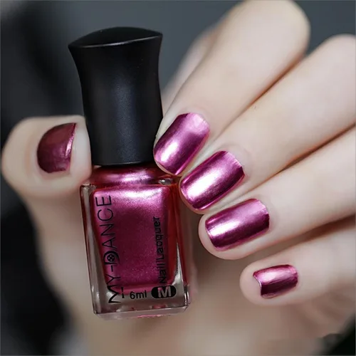 Miniatura 22 de Esmalte de Uñas Dorado Champán con Efecto Espejo Metálico, Laca de Uñas Brillante de Secado Rápido y Larga Duración, Cromo para Manicura DIY
